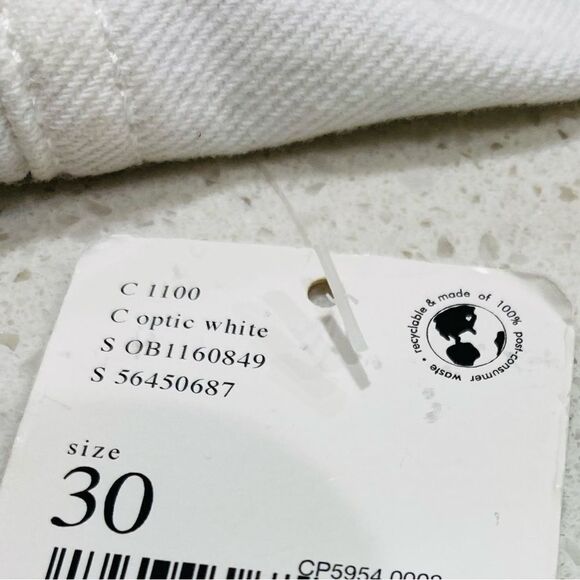 Free People 30x27 Wide Leg Crop Ankle Fray Jeans White High Rise Button Fly NWT - Picture 5 of 13